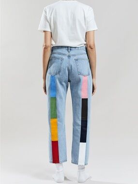 STILL HERE New York rainbow Tate vintage blue size 26